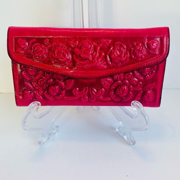 Art De Piel Genuine Leather Wallet Made in Mexico Hot Pink NWOT - Picture 2 of 3